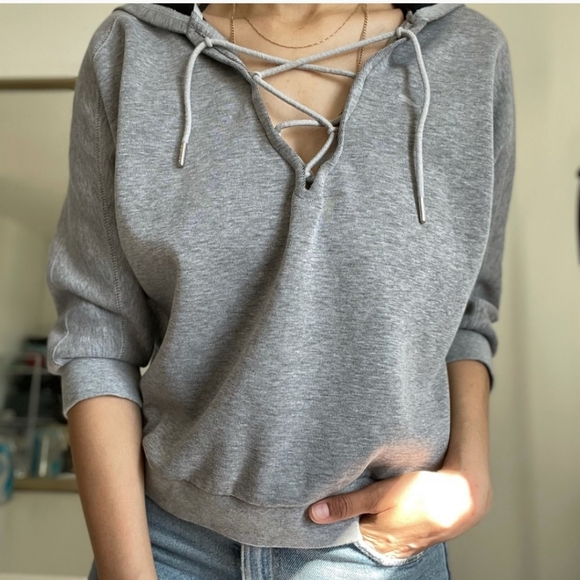 Puma Sweaters - PUMA Hoodie 3/4 grey pullover Hoodie